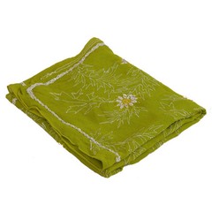Sanskriti Vintage Pallu Fabric Georgette Hand Beaded Green Design Decor Craft