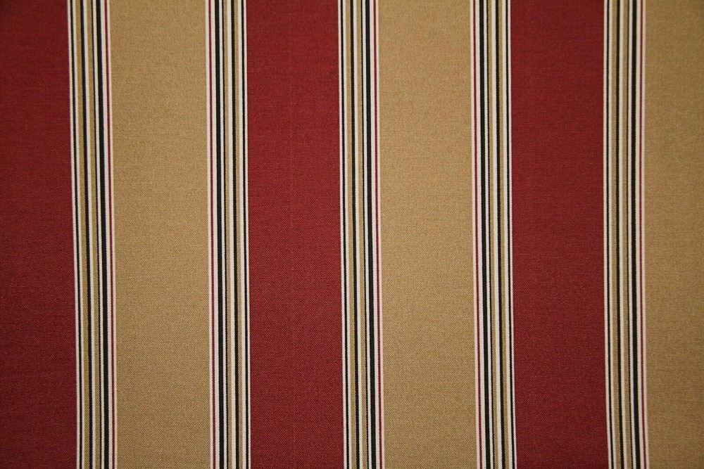 Discount Fabric INDOOR/OUTDOOR Chili Red & Tan Striped