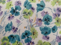 Fabric Blue And Purple Flower Cotton Blend 42” x 36”216