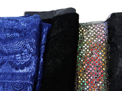 6 Big Piece Lot Hobby Fabric Yards Doily Lace Micro Suede Remnants Crafts Sewing