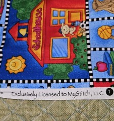 HTF School Days Cheri Strole My Stitch Cotton Fabric Schoolhouse/Animals 4 Yards
