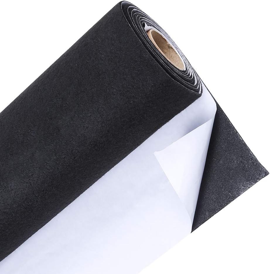 Caydo Large Black Self Adhesive Felt Roll Shelf Liner 78.7″W x 15.7″L,