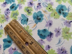 Fabric Blue And Purple Flower Cotton Blend 42” x 36”216