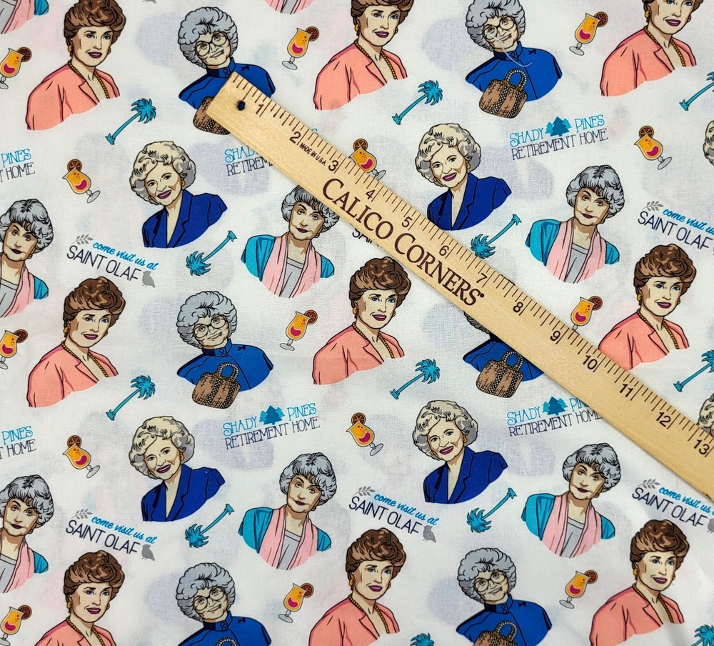 Golden Girls TV show 100% cotton novelty print fabric by the yard Group Toss