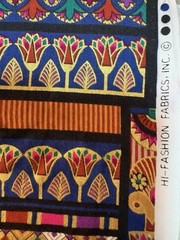 Vintage 90’s cotton quilt fabric Egypt 1 2/3 yd x 42″ washed and ironed metallic