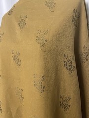 All Cotton Damask Mustard Gold Textured Floral Rose Fabric 1 Yard 16″ Long 48″ W