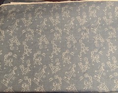 Double-Faced Jacquard Fabric Rvrsibl Woven Textile Novelty Line Art 2.5 Yd X 51″
