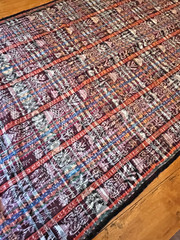 Vintage Guatemalan Handwoven Cotton Fabric – Reversible Loop – 57″x36″x2 Panels