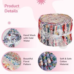 Jelly Roll Fabric Strips Quilting 36 Strips 2.46×39.37 Inch Assorted Bundle