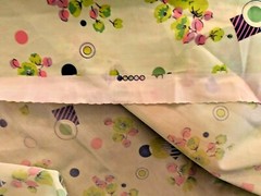 MCM Vintage Floral Geometric Nylon Fabric Apparel / Home Dec 65″ “X 1yd 4” +