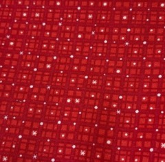 Red Cotton Fabric 10″x42″ White Star Grid Pattern Sewing Quilting Crafts