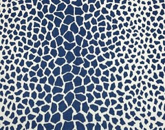 BRUNSCHWIG & FILS JIRAFFA INDIGO BLUE LEOPARD HIGH END FABRIC BY THE YARD 54″W