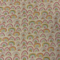 HTF Dear Stella Abstract Rainbow Fabric Blue Yellow Pink Green Fuchsia White BTY