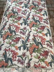 Vintage Cyrus Clark ” Caribe ” Orchid Floral Chintz Fabric 12 yds 53.5 in wide