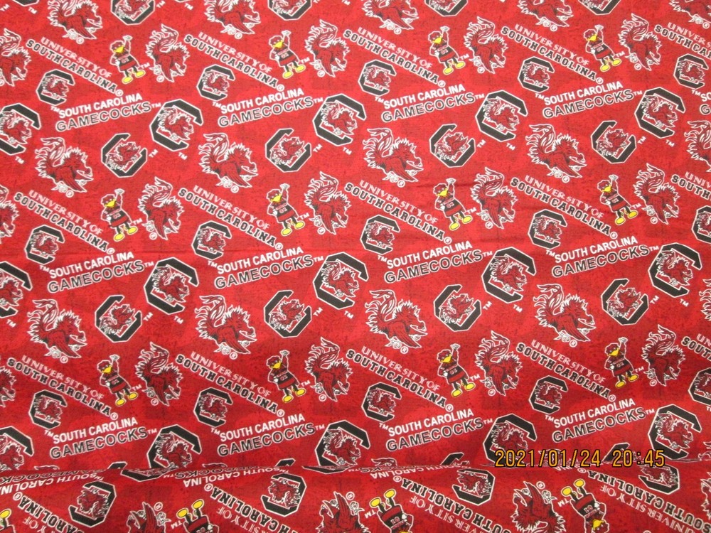 UNIVERSITY of SOUTH CAROLINA 1 YARD PIECE NEW SPORT DESIGN 100% COTTON