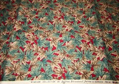 Vintage Hoffman International Fabric Windsor Collection Leaves 2 Yd x 44″