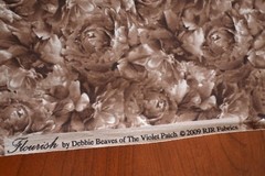 By 1/2 Yd, Tan & Brown Packed Floral Quilt Cotton, RJR/Flourish/Beaves, B252