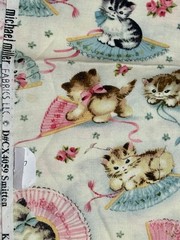 VTG Smitten Kittens (Michael Miller Fabrics) – Approx. 1/2 yard x 44”