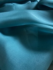 Mood Fabrics 100% Silk Organza Teal Blue 2 Yards Couture Bridal Layering Fabric