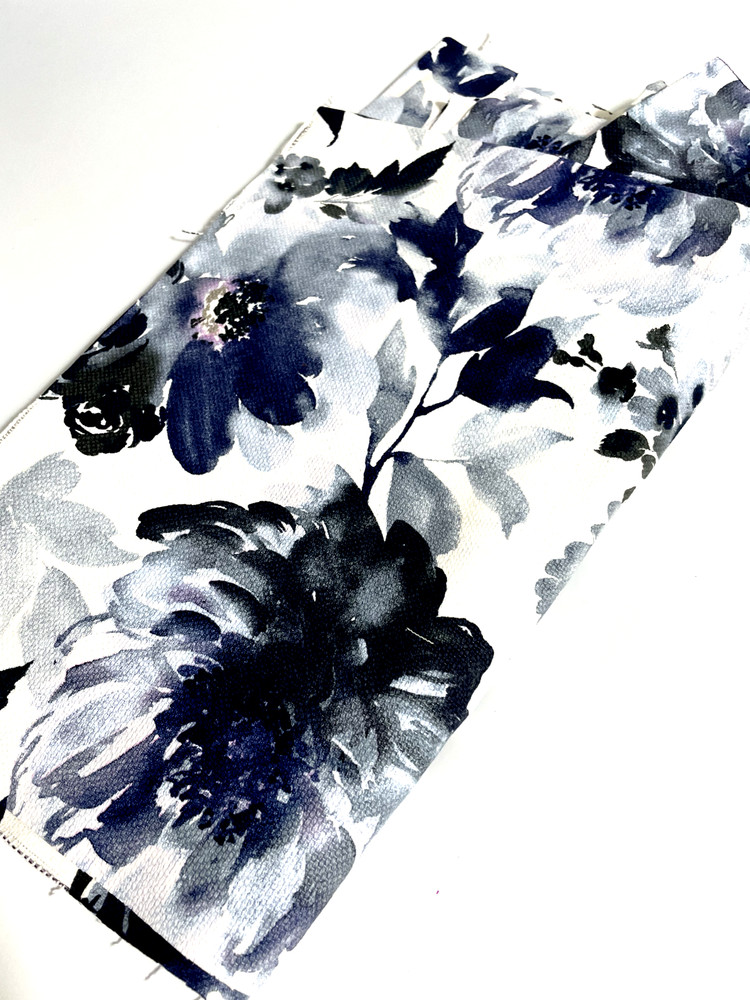 Blue Flower Fabric Pieces Largest size 60x40cm Upholstery Cushions Various Sizes