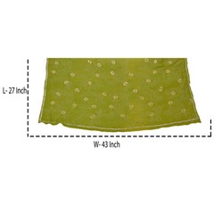 Sanskriti Vintage Pallu Fabric Georgette Hand Beaded Green Design Decor Craft