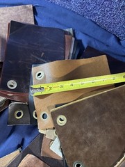 Large Quality Leather Sample Swatch Lot Craft Wallet Sheath Zebra Cobra Croc Etc