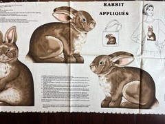 Vintage Brown Rabbit Bunny Appliqué Cut And Sew 12” And 9”