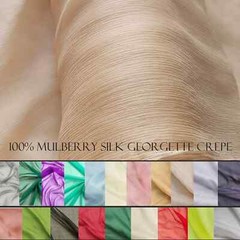 55”Wide Solid Silk Crinkled Chiffon Fabrics Scarf Material Silk Georgette Crepe