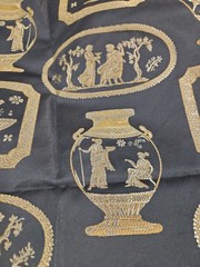 Egyptian Black Gold Print For Dress Designer Fabric clothing dressmaking ’02