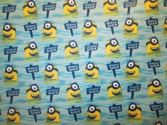 MINIONS ALL NATURAL BEACH MASK MINION DESPICIBLE ME BLUE COTTON FABRIC FQ