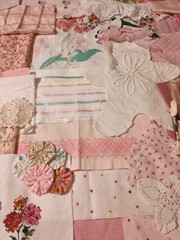 85+ Linens&Fabric Pieces Ribbon Trim Lace ForCrafts Slow Stitching Junk Journals