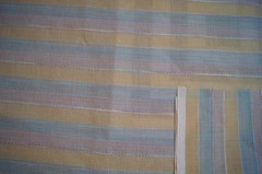 3 Yards Pink Blue Yellow Stripes with Emboridered Lines Sheer Fabric 111″ X 44″