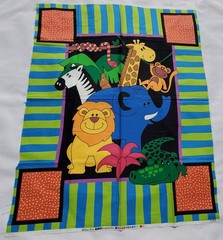 Lot of 10 Fabric Panels pcs Lion King,Safari Animals, Mother Goose, Raggedy Ann