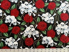 VINTAGE 2001 Alexander Henry Skulls and Roses – 32” x 44”