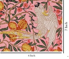 Indian 5 Yard Fabric Cotton Dress Material Crane Swans Print Quilting Sewing Art