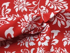 MILL CREEK WEXFORD BERRY RED FLORAL OUTDOOR FURNITURE FABRIC BY THE YARD 54″W
