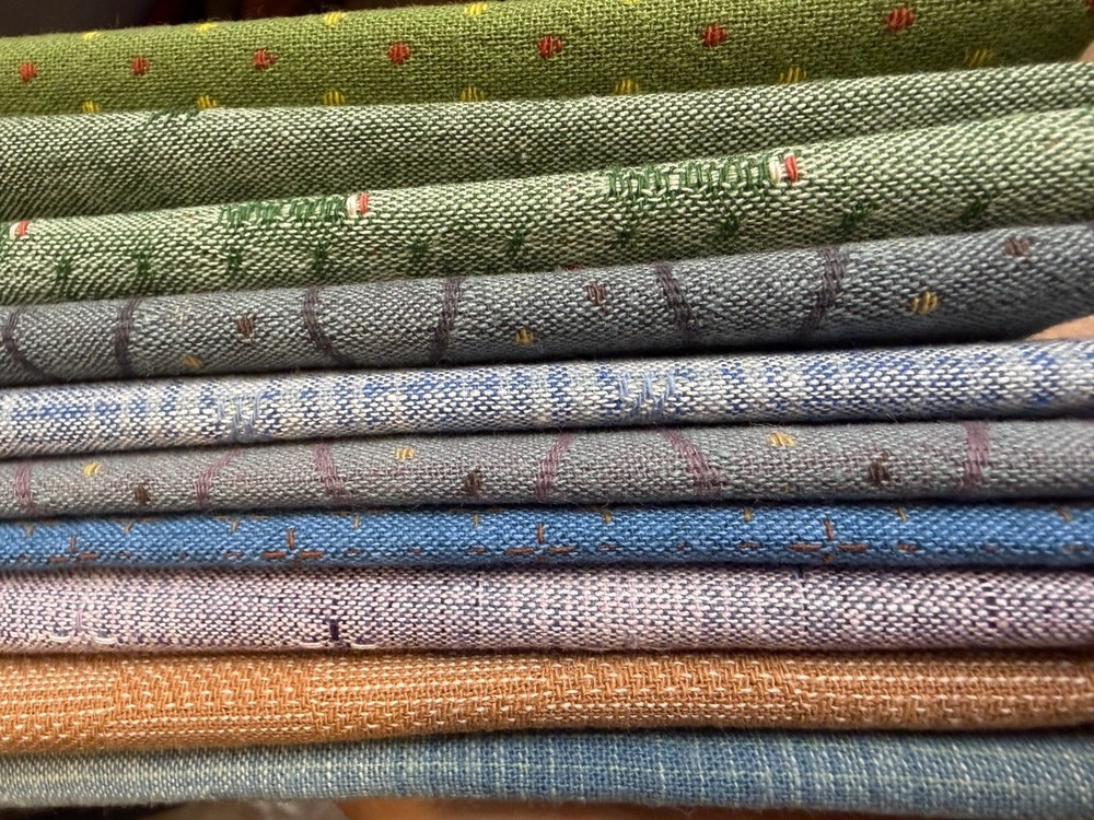 10 pcs Yarn-Dyed Cotton Fabric Bundle 7×9” Patchwork Quilting