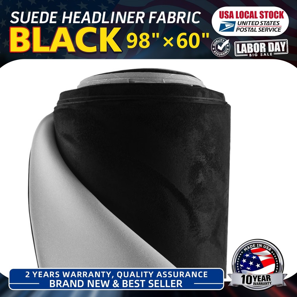 98×60 Inch Black Headliner Fabric Material DIY for Car/Truck/SUV Roof Upholstery