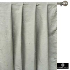 Light Gray Silk Dupioni Fabric By The Yard, 41 inches width Gray Silk Fabric