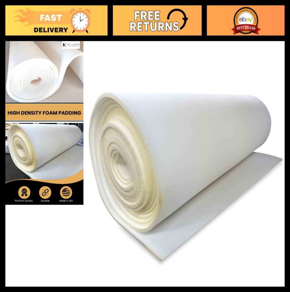 1/4″ Thick Open Cell Upholstery Foam Padding – 56″ Wide – Soft Crafting & DIY Fo