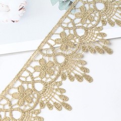 2.1 Inch 5 Yards Lace Edge Trim Gold for Sewing Fabric DIY Craft Clothes Curt…