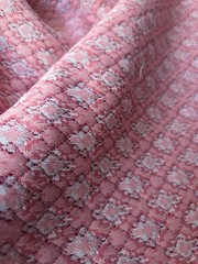 Vintage Pink & Ivory Jacquard Double Knit Fabric – 60 Wide