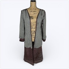 Vintage Union Made Womens Coat Lining Salvaged Brown Satin Wool Textile READ