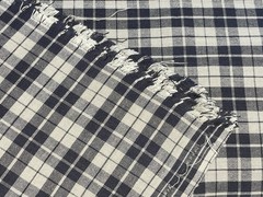 By 1/2 Yd Black and Lt. Sage Green Homespun Plaid Check Cotton Fabric BTHY
