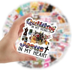 50Pcs Sewing Machine Stickers Quilting Theme Waterproof New2 Sewing/Quilting