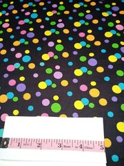 Springs Global Fabrics-Circus Colorful Circles Black Background-2 Yds+28″ x 43″