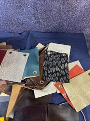 Large Quality Leather Sample Swatch Lot Craft Wallet Sheath Zebra Cobra Croc Etc
