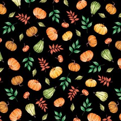 BENARTEX – Harvest Beginnings by Kanvas Studio – Pumpkins & Leaves – Black ,1/4