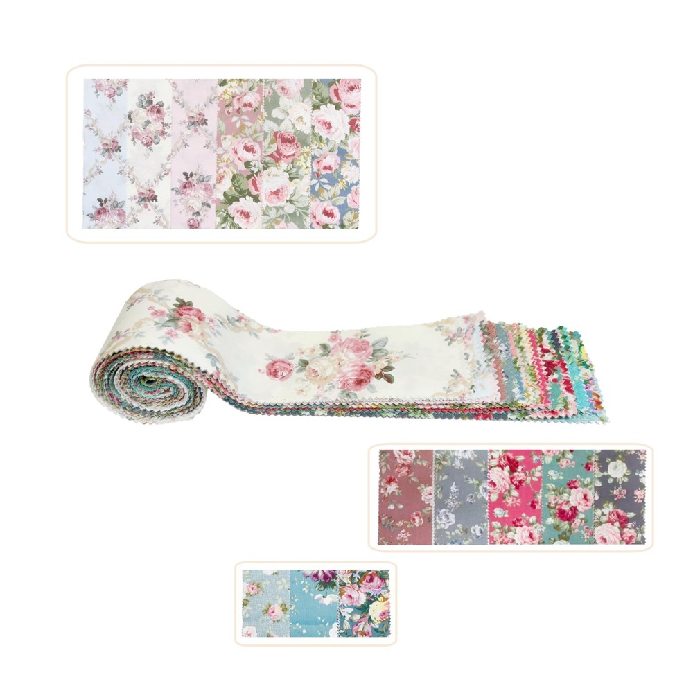 42 PCS Cotton Washi Jelly Roll Fabric Strips 2.5×19.6 Inch Quilting Patchwork