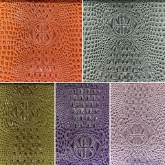 Swamp 3D Crocodile embossed Leather Faux vinyl fake upholstery apparel bags